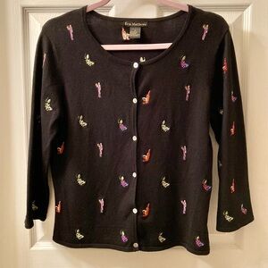 Wine Vineyard Themed Cardigan Sweater (Size M)